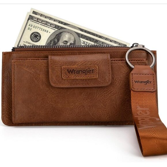 Brown Wristlet Wallet Minimalist Clutch Womens Wallet Rfid Card Cases - Picture 3 of 4